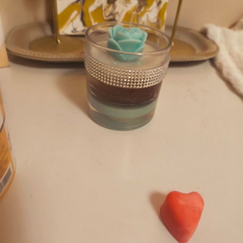 Aromatic handmade candle in glass with rhinestones made to order