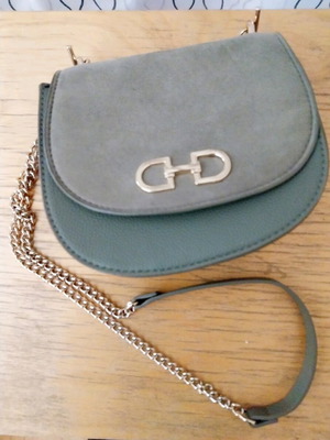 H&M Crossbody Bag Like New Khaki With Gold Details