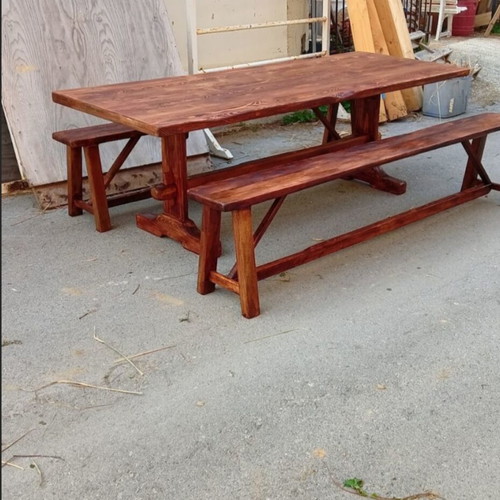Monastic style tables from sturdy Swedish wood, customizable colors