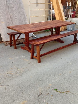 Monastic style tables from sturdy Swedish wood, customizable colors