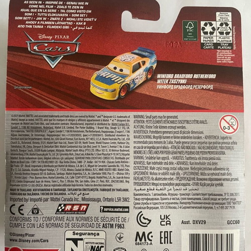 Disney Cars Winford Bradford Rutherford toy car Mattel 2021 sealed