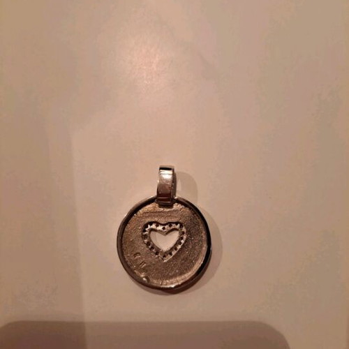 Dior pendant silver like new with heart and rhinestones