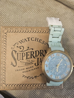 Superdry watch aqua like new, women's