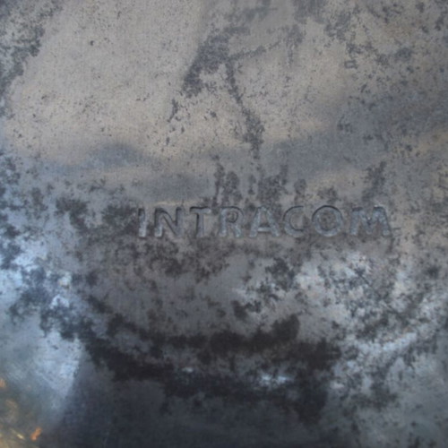 Engraved metal plate used, artwork by Achilleas Drougas for Intracom 31.5 cm