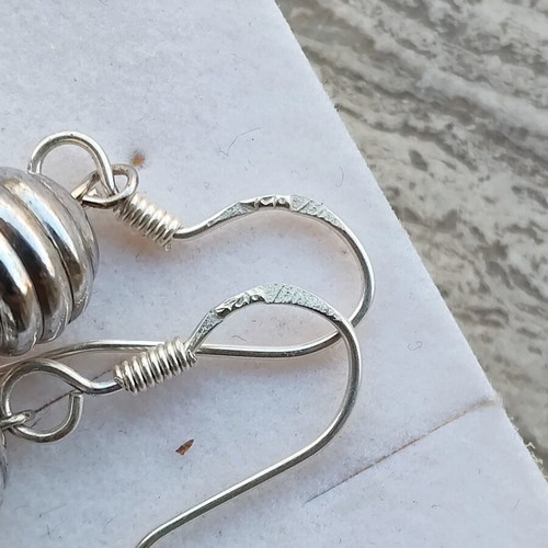 925 Earrings with Pearls like new, silver and white