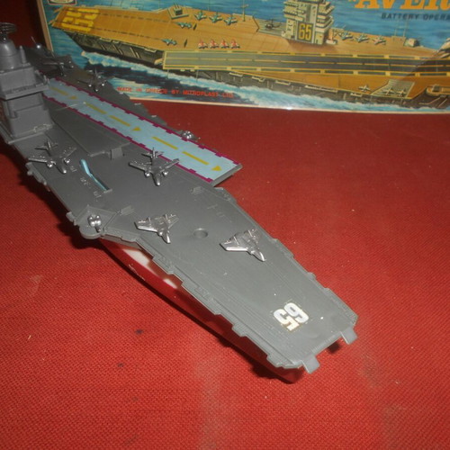 Mister P Mitroplast Averof battery-operated aircraft carrier toy 1970