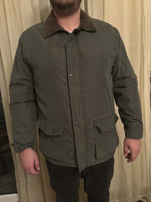 Men's jacket used, gray and green, sizes XL and XXL