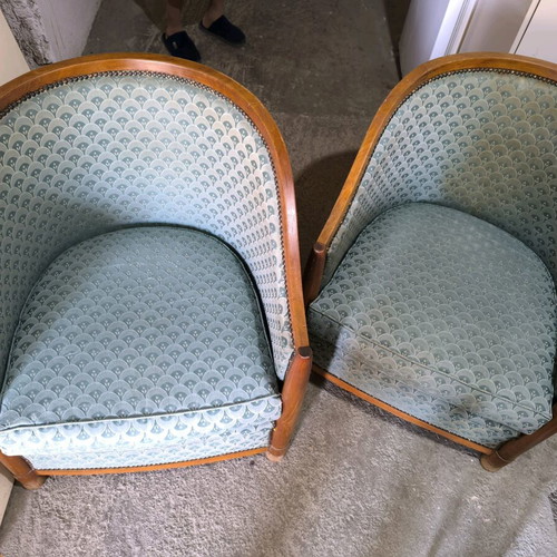 Vintage armchair set used, two pieces