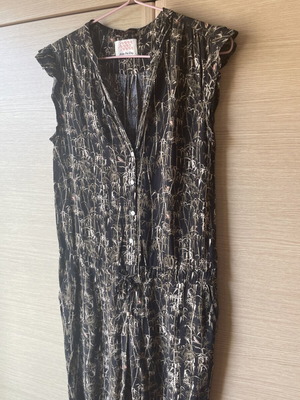 Funky Buddha jumpsuit medium viscose like new black green