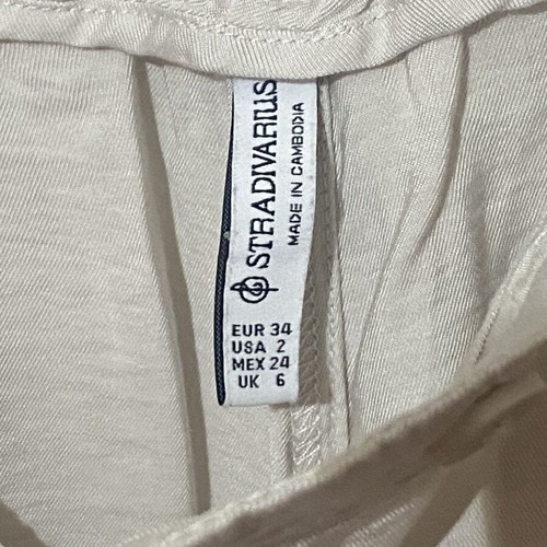 Stradivarius beige wide-leg pants like new, size 34