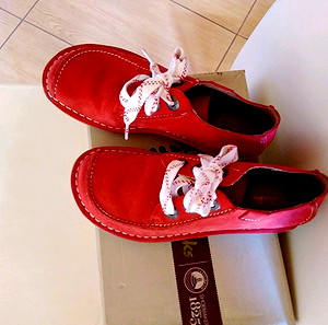 CLARKS..!! Funny dream κόκκινα δερμάτινα παπούτσια..!!