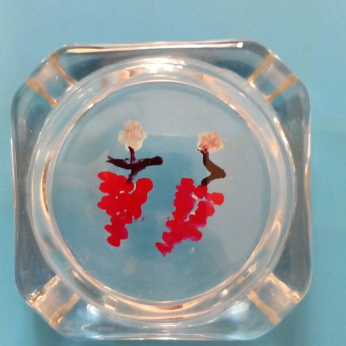 Handmade ashtray with grape design new