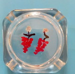 Handmade ashtray with grape design new