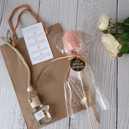 Aromatic Wax Rose and Car Diffuser Gift Set for Kindergarten Teacher