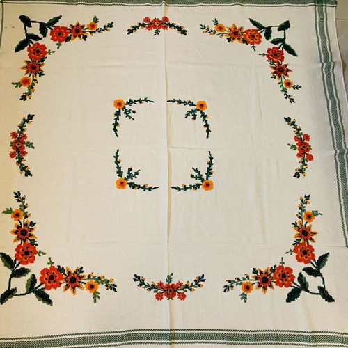 Decorative tablecloth handmade embroidery like new