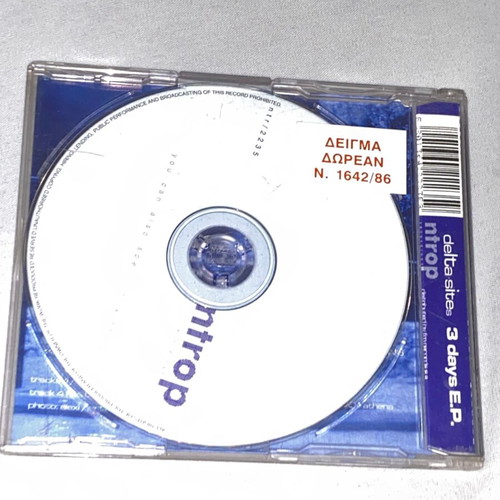 Delta Sites 3 Days E.P. CD like new, electronic tech house
