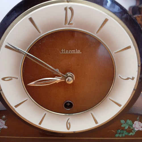 Hermle Vintage Mantel Clock Wooden, Like New, 1950s West Germany