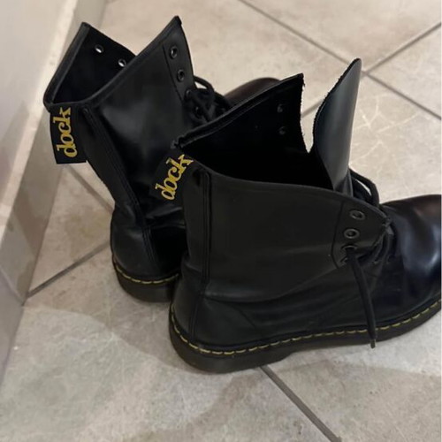 Leather combat boots used, size 40, black