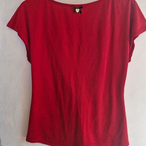 Lynne blouse red new, size 40 with draped design