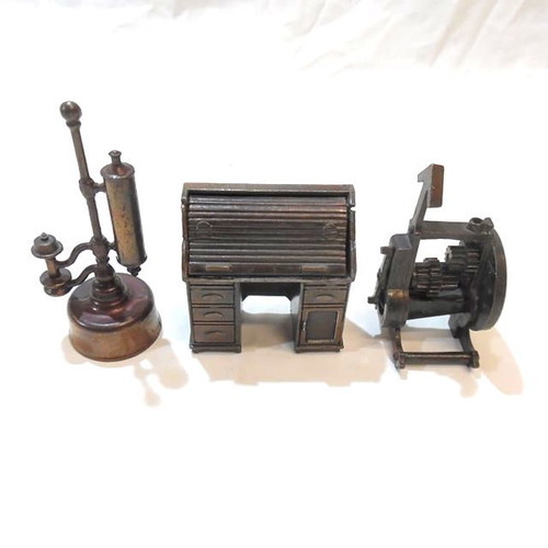 Three metal pencil sharpeners like new from the 1980s