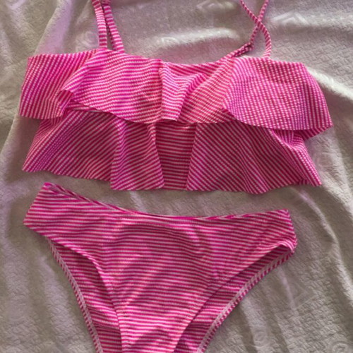 Shein swimsuit new, size S, white and pink