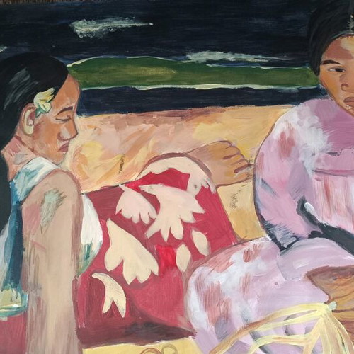 Art painting Femmes de Tahiti ou Sur la Plage acrylic new