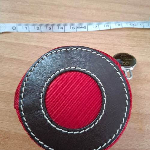 Lancel round wallet like new, brown and red