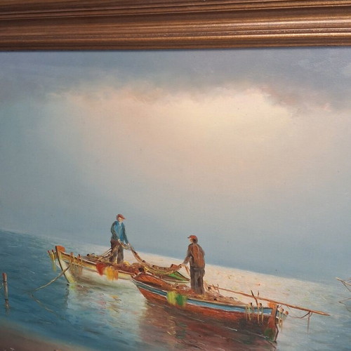 Christos Tselios Authentic Oil Painting on Canvas Signed Seascape 70x50 cm
