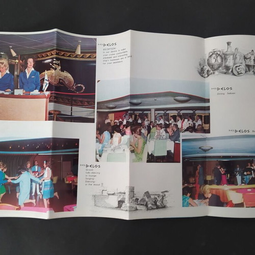 Nomikos Lines Delos cruise ship brochure 1964