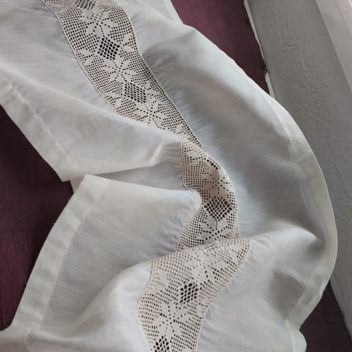 Handmade embroidery new, beige, 125x45 cm