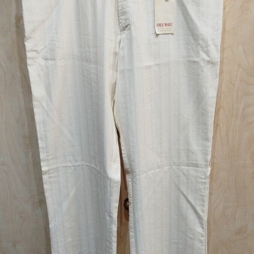 Free Wave striped white straight pants new XL-2XL
