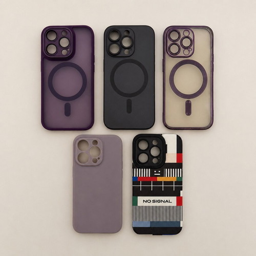 iPhone 14 Pro cases new, pack of 5, colorful and purple designs