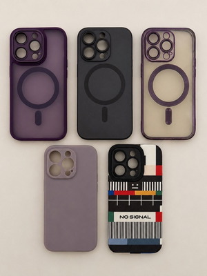 Θήκες iPhone 14 Pro καινούργιες, πακέτο 5, πολύχρωμες και μωβ