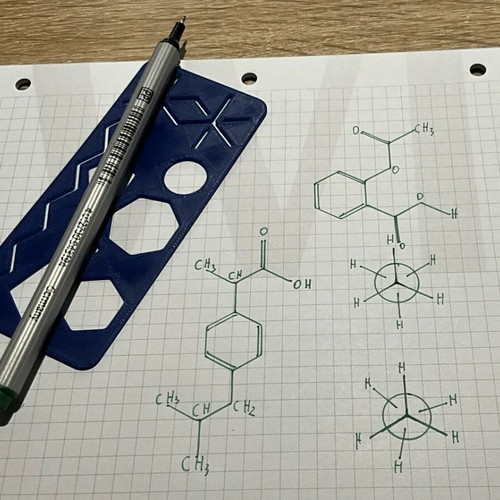 Organic chemistry ruler made to order, size 5x11 cm