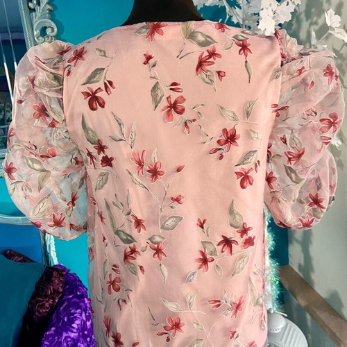Floral sapio milo blouse with puff sleeves like new, size M