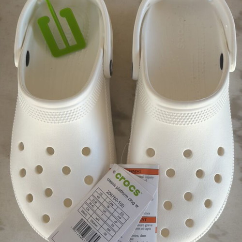 Crocs white clogs with insole, new