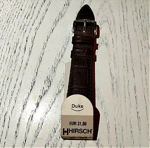 Λουράκι ρολογιού Hirsch Duke σκούρο καφέ αδιάβροχο No18