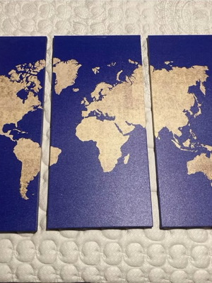 Earth painting like new, triptych 3 pieces 70x32cm