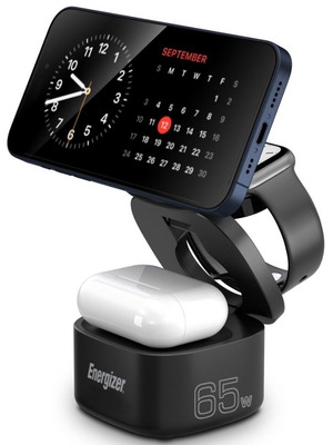 Energizer 5 σε 1 Επιτραπέζιος Φορτιστής 65W με USB-C, USB-A και Ασύρματη Φόρτιση καινούργιο