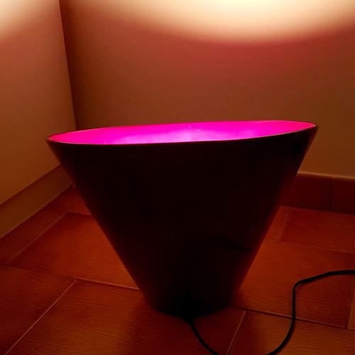 Floor lamp used, modern design, red with dimmer