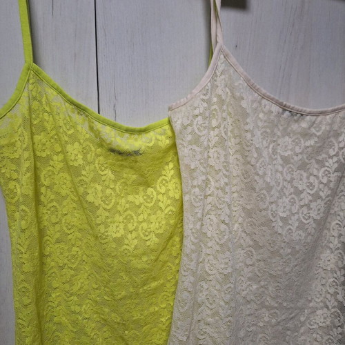 Tezenis 3 lace camisoles like new, size M, black and yellow