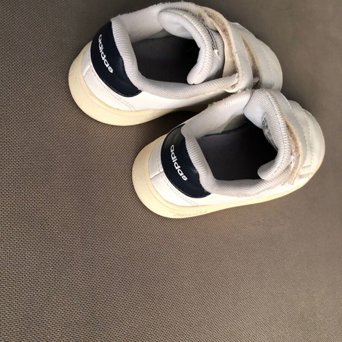 Adidas sports shoes used, size 25, black and white
