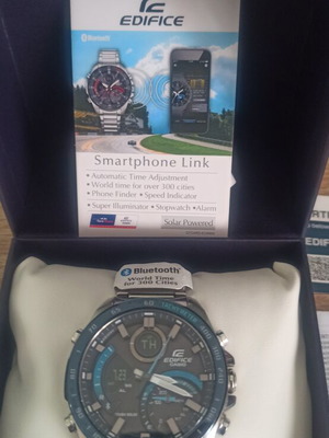 Casio Edifice ECB-900DB-1BER Solar Chronograph Bluetooth Watch new, blue