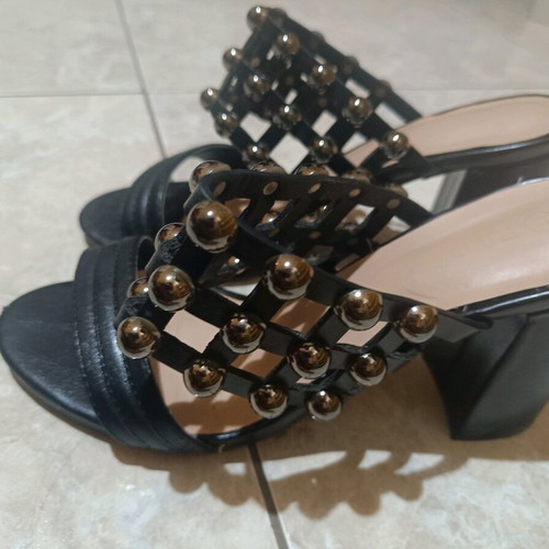 Mule summer shoes used, black, size 37, 10cm heel