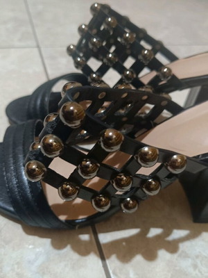 Mule summer shoes used, black, size 37, 10cm heel