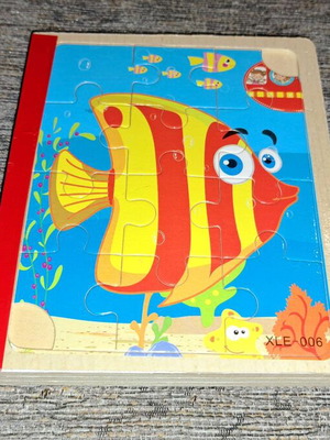 Wooden Puzzle Book with Fish NEW