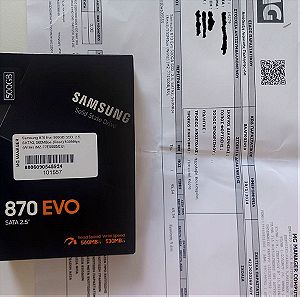 Εσωτερικος 2.5" SSD Samsung 870 EVO 500 gb.Αγορα στις 20 . Δε χρησιμοποιηθηκε. Με την αποδειξη.