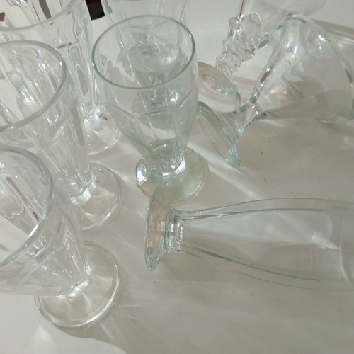 Ice cream glasses and bowls set of 12 like new, thick glass