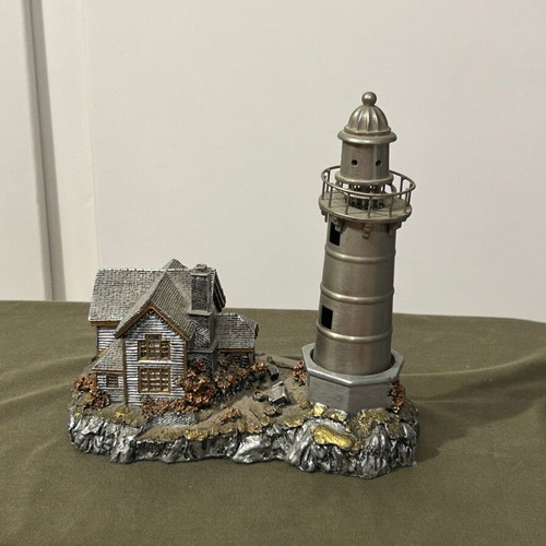 Vintage metal lighthouse decorative miniature with hidden compartment, like new