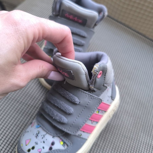 Adidas sneakers size 23 used, gray and pink